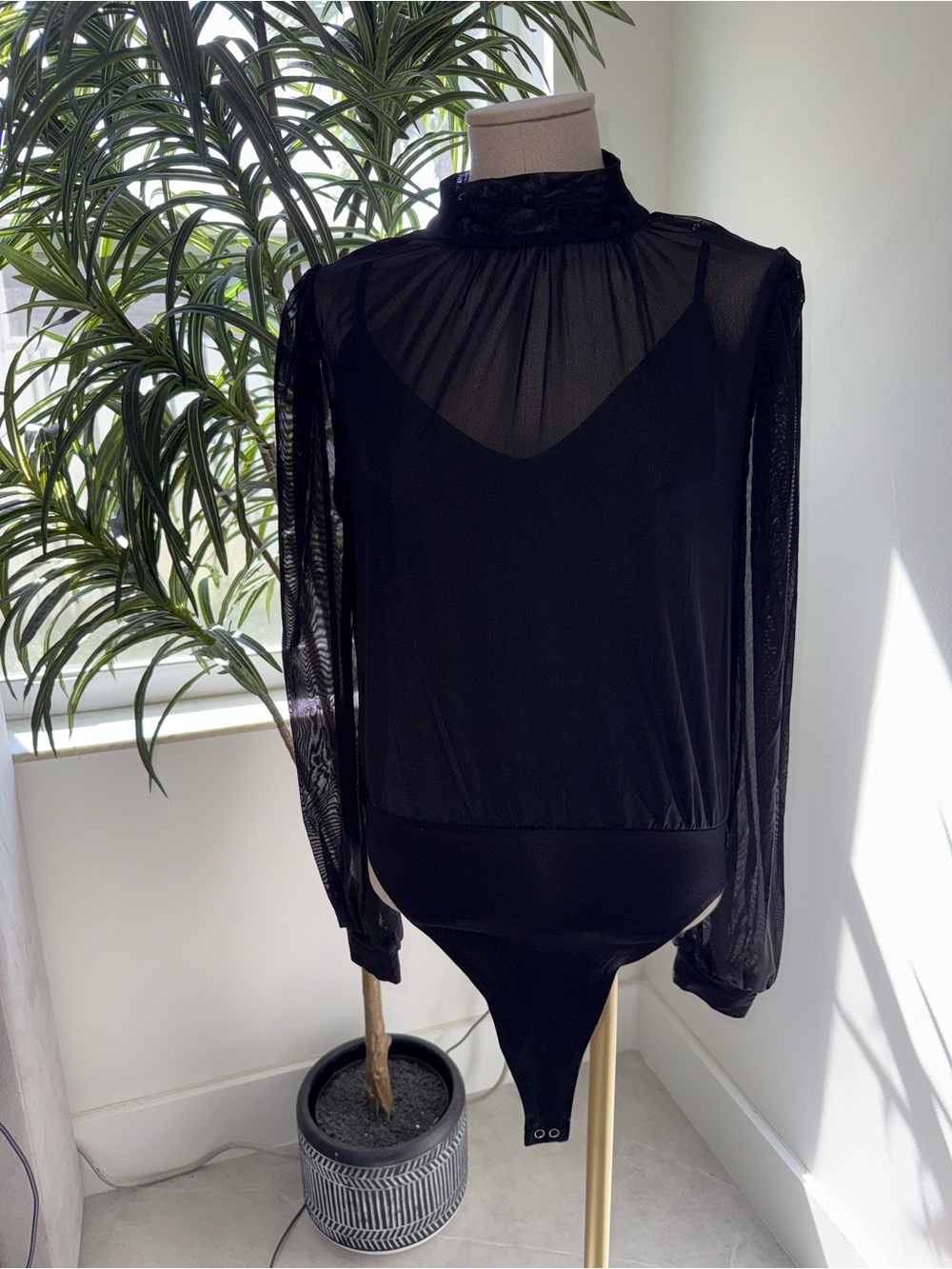 Forever 21 Mesh Turtleneck Bodysuit